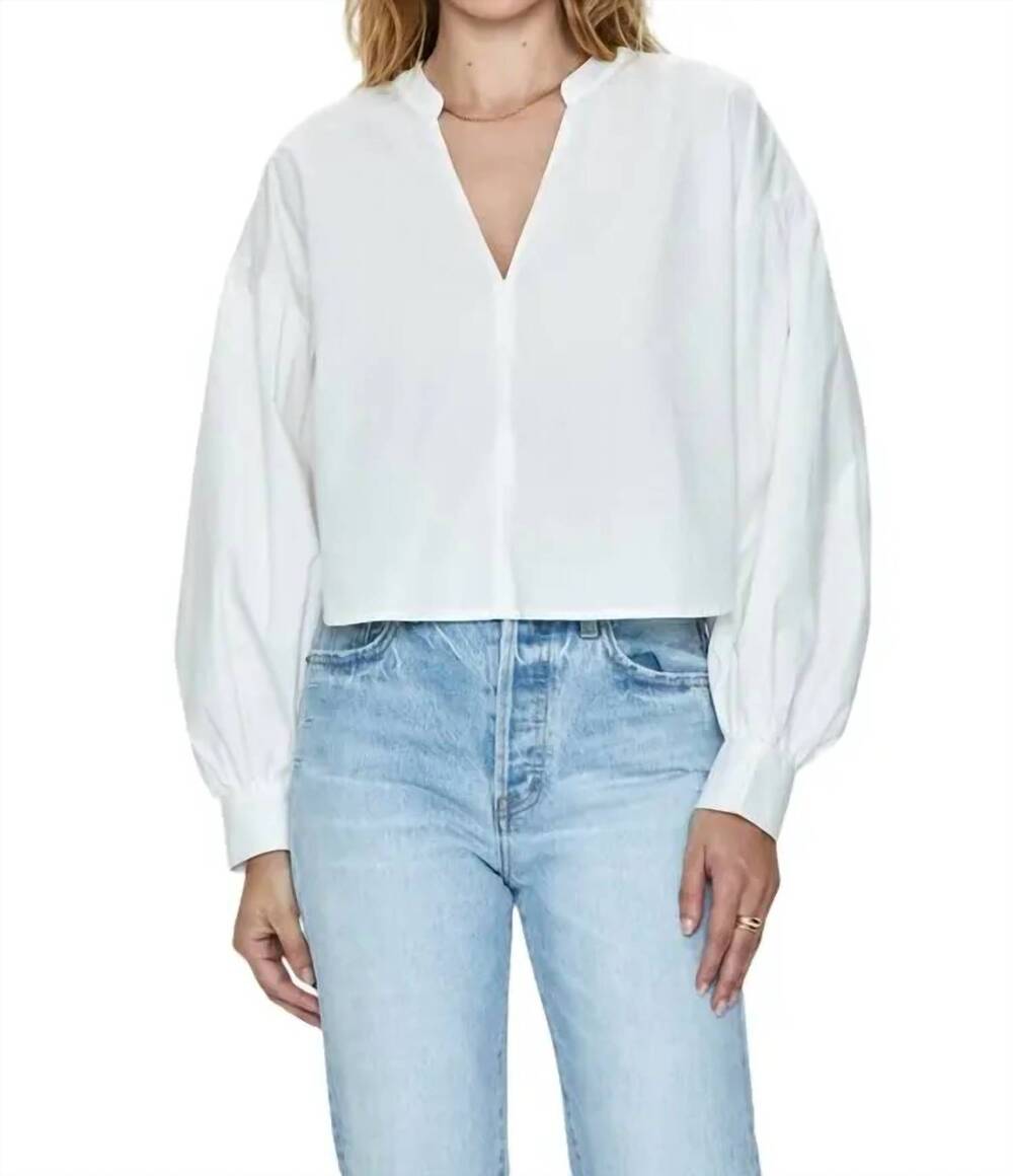 NEW PISTOLA lou puff sleeve top in white